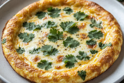 Сулугуни с кинзой смешиваю с яйцами &mdash; и грузинский омлет за 10 минут готов: тягучий, ароматный, с хрустящей корочкой