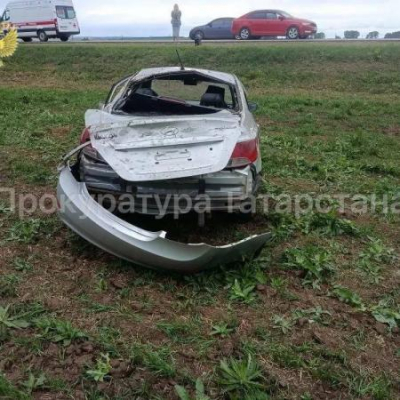 Подросток погиб при опрокидывании авто в кювет в Агрызском районе РТ