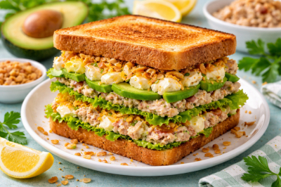 Все дело в жареном луке и сладком чили: обалденный сэндвич с тунцом и авокадо на тостовом хлебе &mdash; это действительно вкусно